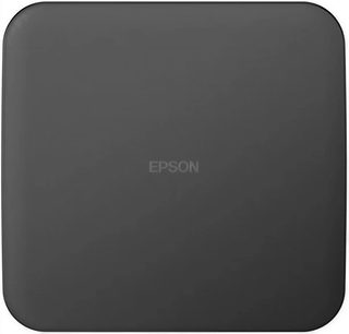 Must Epson EF-62B musta videoprojektori pealtvaade ümardatud nurkadega ruudukujulises formaadis
