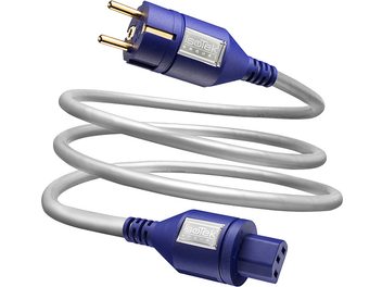 Cavo di alimentazione IsoTek EVO3 Sequel 2m blu con connettori placcati oro, composto da tre conduttori grigi intrecciati