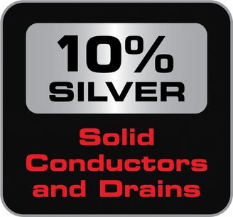 Cavo HDMI Audioquest ThunderBird 48Gbps 2m. Logo "10% SILVER Solid Conductors and Drains" su sfondo nero e rosso