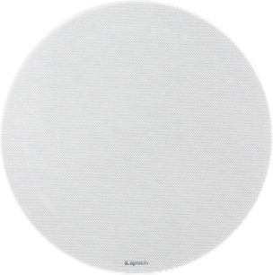 Klipsch PRO-160-RPC Decken-Einbaulautsprecher weiß, Frontansicht mit perforiertem Rundgitter