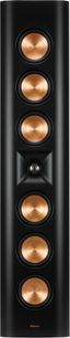 Стенна тонколона Klipsch RP-640D в черно, тънък колонен формат с шест медни говорителя, видими отпред