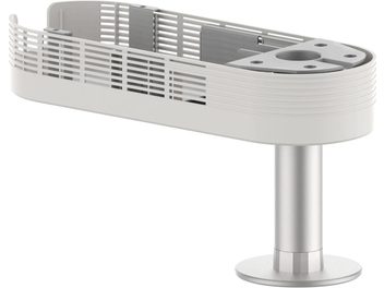 Support pour vidéoprojecteur XGIMI blanc avec panier ajouré, plaque de fixation et pied cylindrique à base ronde