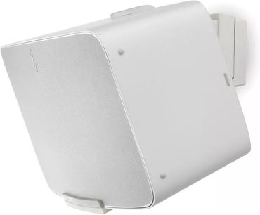 Uchwyt ścienny do Sonos Five i Play:5 biały, prostokątne mocowanie ścienne, głośnik nachylony, widoczna przednia kratka
