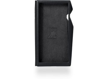 Siyah Astell&Kern SP4000 kılıf, önden görünüm, geniş ön açıklık ve açılı yan kesim ile