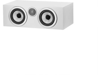 Centerhøjttaler Bowers & Wilkins HTM72 S3 satinhvid med dobbelt grå højttaler og central diskant