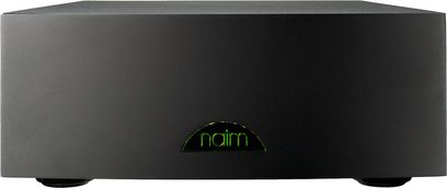 Preamplificatore phono Naim Audio SuperLine nero, vista frontale, case rettangolare con logo verde "naim" al centro