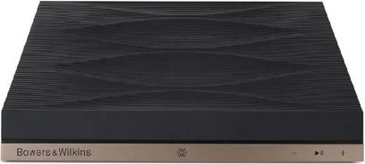 Bowers & Wilkins Formation Audio sort netværksaudioafspiller, set oppefra, rektangulær form, bølget overside