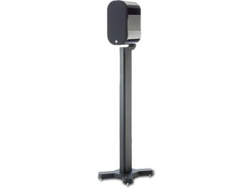 Standfuß für Monitor Audio Apex A10 Lautsprecher, schwarz, Frontalansicht, vertikale schwarze Rohrstruktur auf rechteckiger Basis