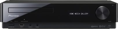 Pioneer PDX-Z9 sort Blu-ray-afspiller, frontpanel med "HOME MEDIA GALLERY"-display, knapper og USB-port, set forfra