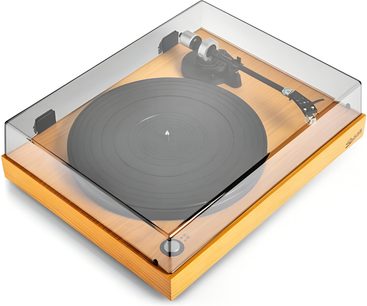 Gramofón Roberts Stylus svetlý dub, svetlé drevené šasi, čierny tanier, ramienko, priehľadný plastový kryt