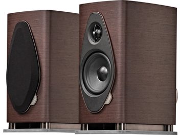 Sonus Faber Sonetto I G2 venge krāsas plaukta tipa skaļruņu pāris ar noņemamu režģi un redzamiem skaļruņiem