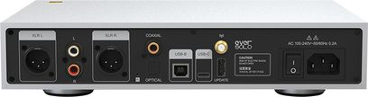 Convertisseur audio DAC EverSolo DAC-Z6 noir, face avant avec connectiques audio et USB, boutons et écran d'affichage