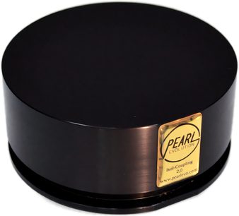 Amortiguador Pearl evolution ISOL-Coupling 2.0, vista lateral, forma cilíndrica, superficie lisa, etiqueta dorada visible