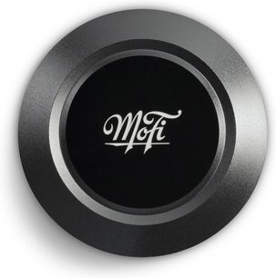 Mofi Electronics Super HeavyWeight Champion schwarze runde Andruckrolle mit silbernem Mofi-Logo Draufsicht