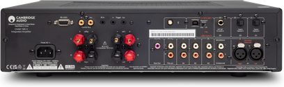 Cambridge Audio CXA81 MkII Silber Stereo-Hi-Fi-Verstärker, Rückansicht, Anschlüsse auf der Rückseite, Knöpfe und Buchsen