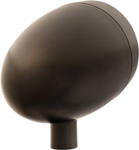 Paradigm GOSYST utendørshøyttaler, sidevisning, oval form, glatt overflate, mørk finish, kort sylindrisk base