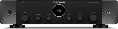 Amplificator hi-fi stereo Marantz Stereo 70 negru, panou frontal negru mat, butoane cromate, inscripții albe