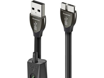 Cavo USB-A 3.0 verso Micro B 3.0 1,5m, connettori metallici argentati, terminali neri lucidi, cavo nero cilindrico