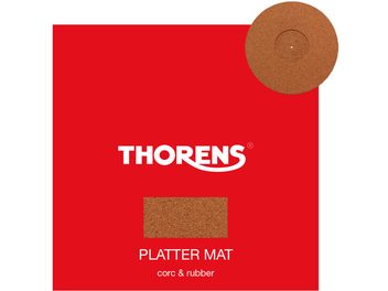 Vinüülplaadimängija Thorens plaadikattekangas pruunist tekstuurse pinnaga korgist