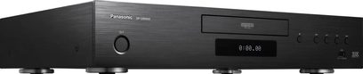 Panasonic DP-UB9000 4K Blu-ray-afspiller i sort, børstet front med centralt display og diskskuffe