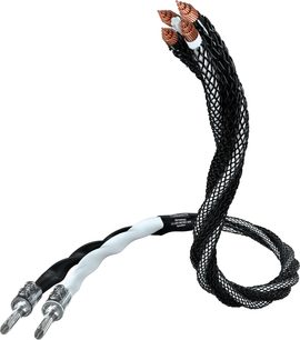 Inakustik Reference LS-204 Micro AIR Fork speaker cable, 2 gold-plated banana connectors, black braided sheath