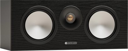 Monitor Audio musta puuvaikutelma keskikaiutin, kaksois hopea kaiuttimet ja keskitweeter