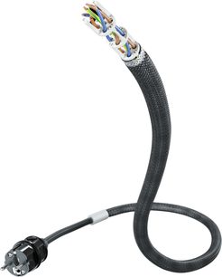 Inakustik Reference AC-1204 AIR 2m sort flettet strømkabel med Schuko- og 8-bens IEC-stik