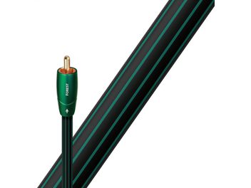 1.5 m Audioquest Forest digital coaxial cable, gold-plated RCA connector, green and black striped jacket
