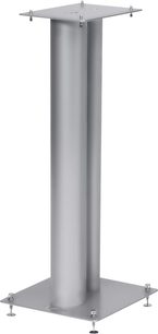 Lautsprecherfuß Norstone Design Stylum 2 satinsilber, zylindrisch, aus Metall, quadratische Basis, 4 verstellbare Füße