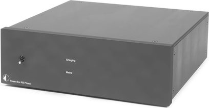 HI-FI-strømforsyning Pro-Ject Power Box RS Phono sort, kompakt metalkabinet, kontakt og LED-indikator på forsiden