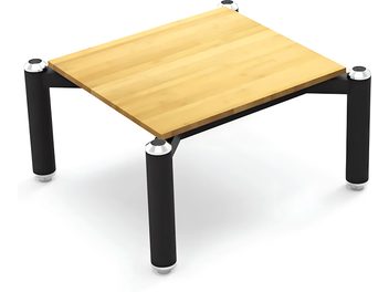 Přídavná police Norstone Design Spider III bambus, černá konstrukce, obdélníková bambusová deska, 4 válcové nohy