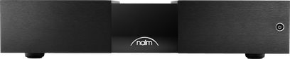 Naim Audio NPX 300 sort strømforsyning, set forfra, med logo og tænd/sluk-knap på toppen