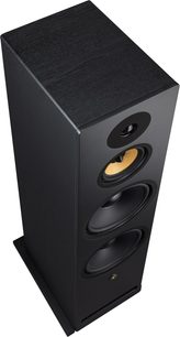 Davis Acoustics Krypton 10 Technik black floor-standing speaker, top-down view, rectangular cabinet, 3 circular drivers, 1 tweeter