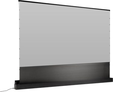 Проєкційний екран Lumene Eden Extra Bright 240C, сіре полотно, чорний корпус, широкий формат, вид спереду