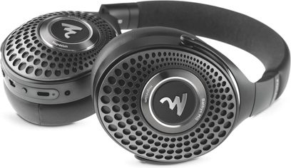 Auriculares hi-fi Focal Bathys MG grises, vista de cerca, copas redondas perforadas y diadema a juego