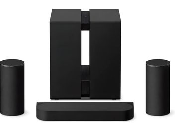Sony Bravia Theatre Trio + Sub 9 musta, sisältää soundbarin, subwooferin ja kaksi sylinterimäistä kaiutinta