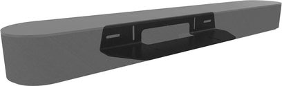 Soporte de altavoz Cavus CMSBF negro para barra de sonido SONOS Beam, rectangular, alargado, negro mate, vista frontal