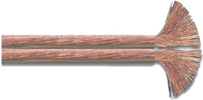 P330T Real Cable-kabel i rent kobber, med gennemsigtig kappe der viser de snoede ledere, med fladtrykt rektangulært tværsnit