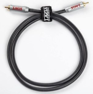 RCA-lydkabel Taga Harmony TRI-100 1M, forsølvede RCA-stik, sort flettet kappe, længde 1 meter