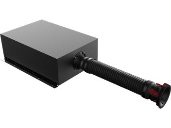 Klipsch PRO-800SW juodas stačiakampis žemų dažnių garsiakalbis, apvalus garsiakalbis, bass-reflex anga, kompaktiškas, montuojamas, raudonas laidas