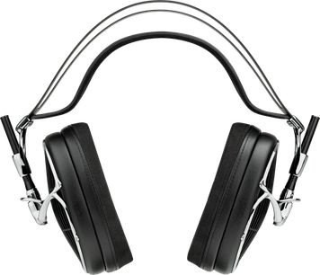 Cuffie hi-fi Meze Audio ARTA nere con doppio archetto e ampi padiglioni auricolari, vista frontale