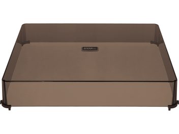 Кришка для проігрового столу Enova HIFI VELA VP4 з прозорого димчастого пластику, з бічними петлями, вид спереду