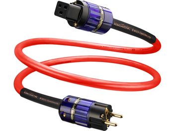 Câble d'alimentation secteur IsoTek EVO3 Optimum noir et rouge, connecteurs plaqués or, longueur 2 mètres