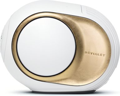Älykaiutin DEVIALET Phantom Ultimate 98 dB Opéra de Paris stereona, valkoinen kuori, kultainen metallinen insertti, sivukuva