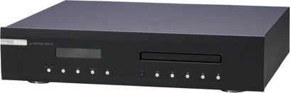 Hi-fi CD-afspiller M3scd sort med rektangulær front, skærm til venstre, CD-slot til højre, 10 knapper nederst