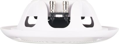 Altavoz de techo empotrable ArtSound MDC64.2 blanco, vista de perfil con bornes de conexión metálicos visibles