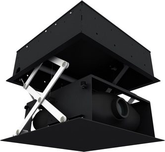 Sort loftmonteringssystem til videoprojektor fra Future Automation PD2.5, kubisk ramme med metalarmled
