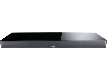 Canton Smart Sounddeck 100 lydplanke i svart høyglans, flat rektangulær modell med front i metallgrill