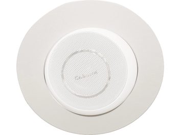 Biała okrągła podstawa głośnika Cabasse Adapter sufitowy do Eole 4, koncentryczna perforowana maskownica