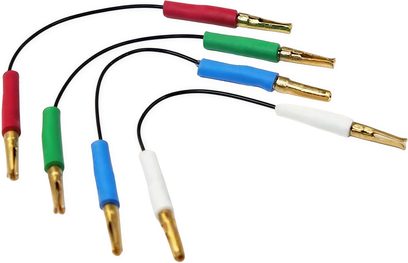 Câbles de connexion pour porte-cellule Cardas Headshell, lot de 4 fils noirs à embouts dorés rouge vert bleu blanc